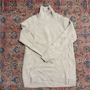 Garnet Hill Women's Cream Turtleneck Sweater 100% Cashmere